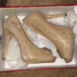 Sparkly Gold Prom Heels